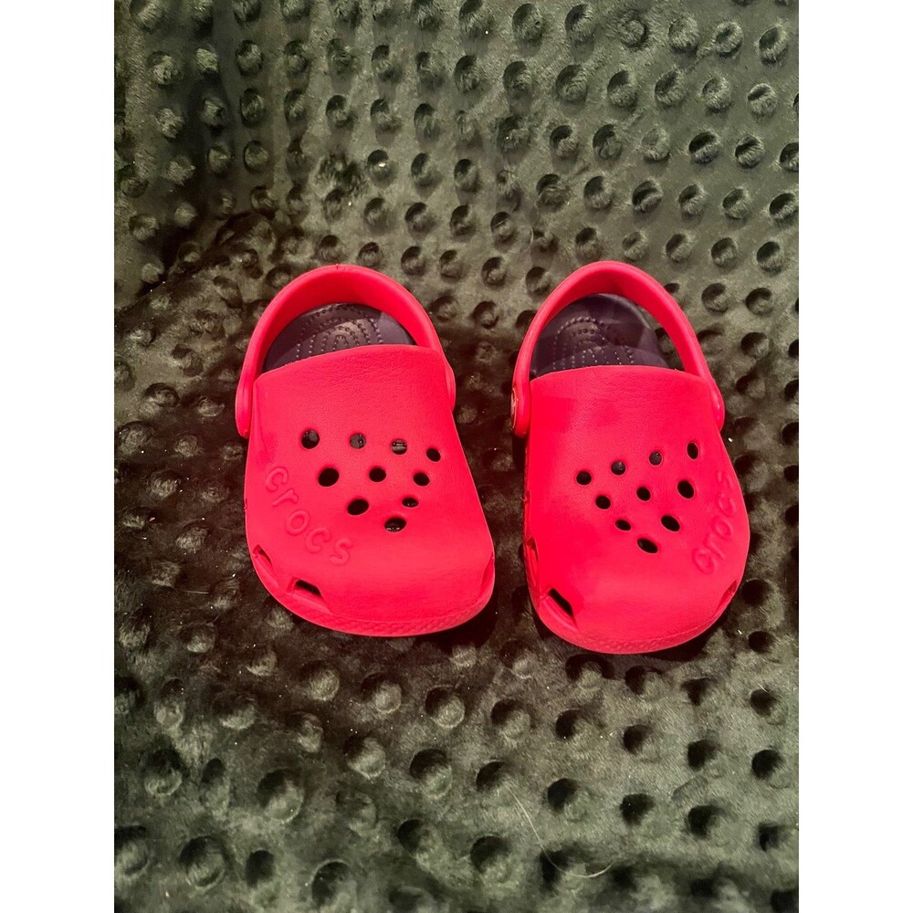 Crocs toddler little kid size 6 6c red and blue shoes